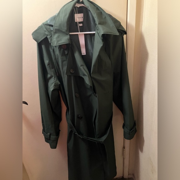 Lacoste Green Trench Coat Timeless Elegance - Picture 1 of 7